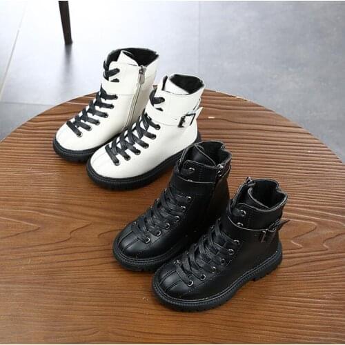 Childrens casual shoes autumn and winter Martin boots boys and girls fashion soft bottom non-slip girls boots 27-37 sneakers