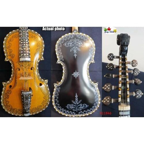 Deluxe hardanger Norwegian fiddle 4/4 violin 4*5 strings of professiona concert
