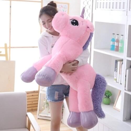 60/80/110CM Giant Unicorn Plush Toys Unicorn Stuffed Animal Horse Toy Soft Unicornio Peluche Doll Gift Children Photo Props