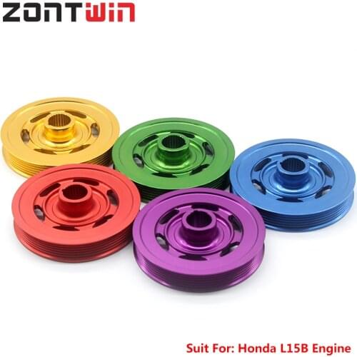 Forged Aluminum Alloy 6061-T6 Light Weight Engine pulley Crank Shaft Belt Drive Pulley for Honda L15B Engine FIT GK5 2014-2019