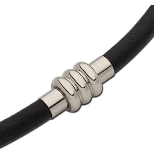 LOULEUR 1pc 5mm Silver Color Stainless Steel Magnetic Clasp Leather Cord Bracelet Buckle End Caps Connectors For Jewelry Making