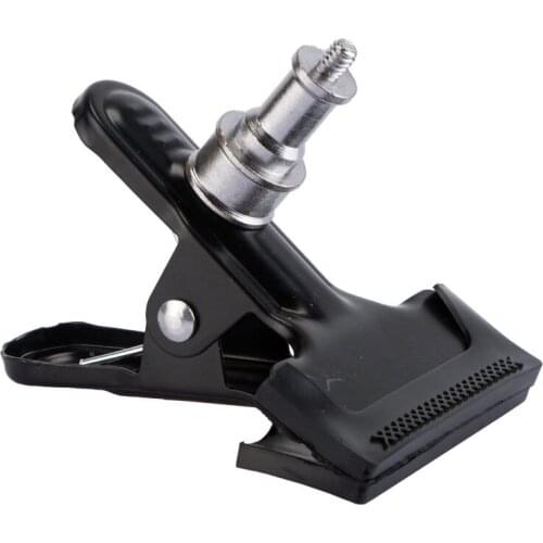 Metal Clamp Strong Clip With 1/4" Screw Adapter for DSLR Flash Light Stand