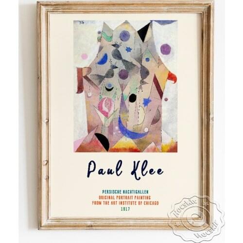 Paul Klee Exhibition Museum Poster, Persische Nachtigallen Canvas Painting, Abstract Geometry Pattern Art Prints, Wall Art Decor