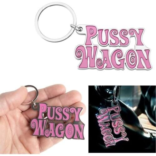 New 2021 Pink Letter Pussy Wagon Key Chain Key Ring Bride Metal Jewelry Accessories For Women Men Fashion Metal Key Chains