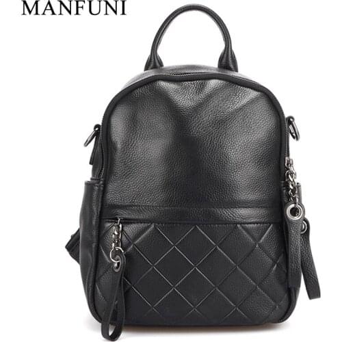 New Casual 100% Genuine Leather Women Backpack Vintage Black Female Travel Bags Holiday Knapsack Real Leather Girl Schoolbag