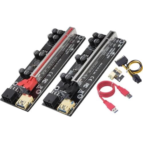 VER009S Plus Riser Card 6PIN Power Supply DC PCIE1x To 16x 6Pin Adapter Extender Adapter Cable Adapter Card Graphics Single