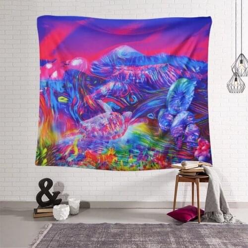Psychedelic Landscape Tapestry Wall Hanging Room Decor Sunset Tapestries Colorful Rug Sunrise Carpet Home Decoration Accessories