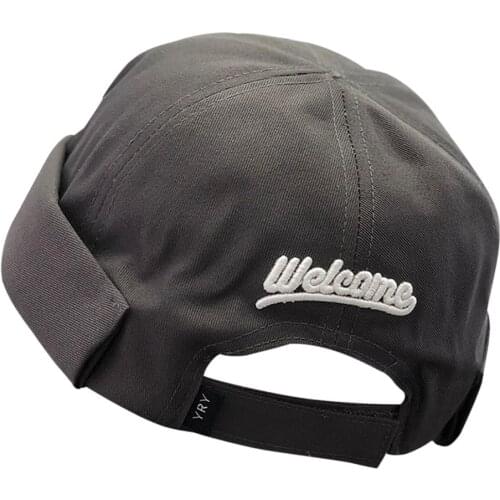 Unisex Women Men Embroidery Hip Hop Skullcap Sailor Cap Rolled Cuff Retro Brimless Beanie Hat New