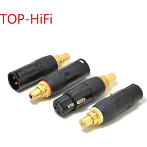 TOP-HiFi 2pcs Audio RCA Female to 3Pin XLR Balanced Male Female Splitter Audio Adapter Connectors Microphone Mixer Speaker