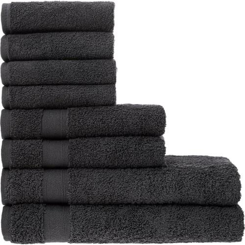 Turkish towel, High Quality Soft 8li Towel Set/Anthracite Gray-Bathroom, Hotel, Salon, sports Towel Set