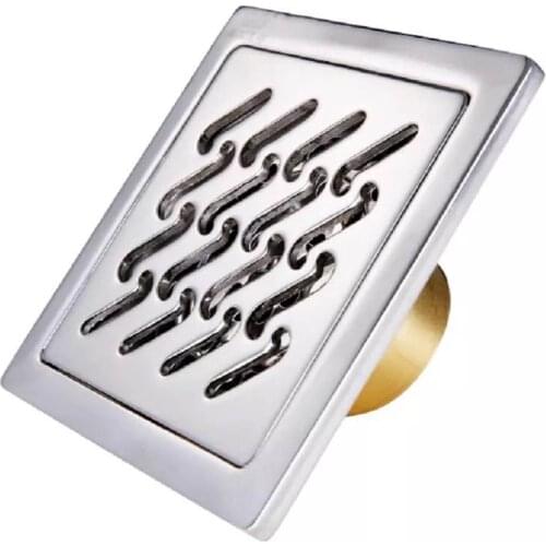 Vidric Floor Drain Stainless Steel Square Bathroom Shower Drain Commercial Floor Drains 10cm*10cm Polished Finished ELM122