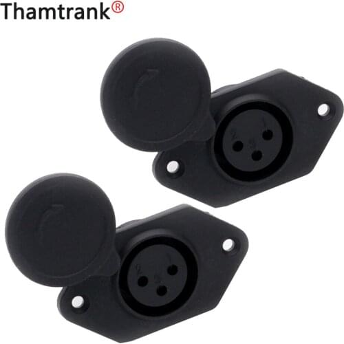 100pcs XLR 3Pins Female Socket Connecter Panel Mount type with protecting cover for Audio/Video Microphone/MIC, black color