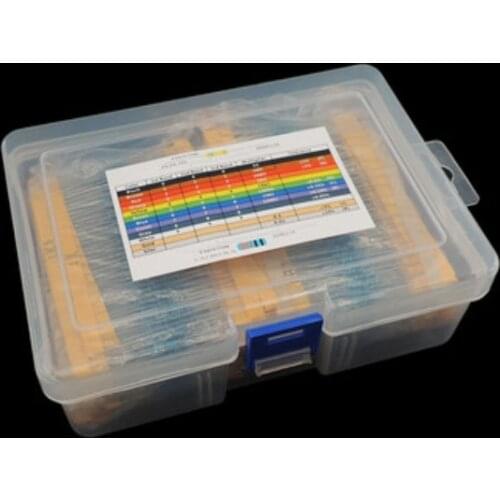 130 Values*20pcs=2600PCS 0.25W 1% 1/4W Metal Film Resistor Kit Set Lot Resistors Assortment Kits 10k 1k 5.6 Fixed Assorted Pack