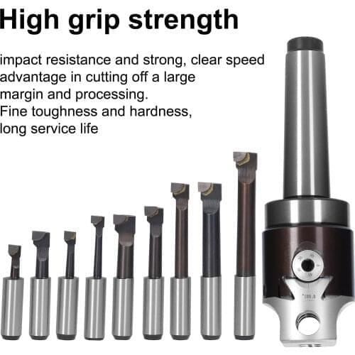 2inch Boring Heads MT3 Shank Holder Set with 1/2inch Carbide Boring Bar for Manufacturing and Milling Workpiece