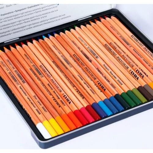 24/36 Color Pencil Rembrandt Polycolor Germany LYRA Artist Log Pencil Drawing Hand-painted Design Color Pencil with Gift Box