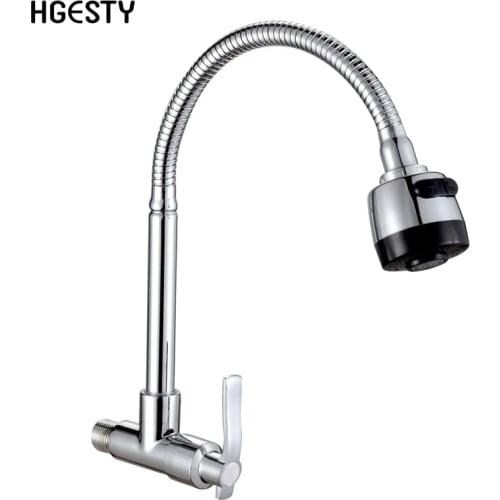 3 Types Wall Mounted Kitchen Sink Basin Faucet Single Cold Water Tap Flexible Pipe Single Handle Bathroom Balcony Laundry Faucet