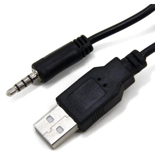3-Feet USB 2.0 Type A to 3.5mm AUX Male Charging Cable Cord for MP3 MP4 Players, Headphones, Speakers, Watches, Boombox