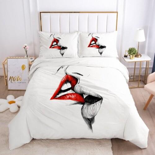 3D Luxury Bedding Sets Comforter/Blanket/Quilt/duvet Cover Set Pillowcases Queen/King/Europe/Russia Size Two Kiss