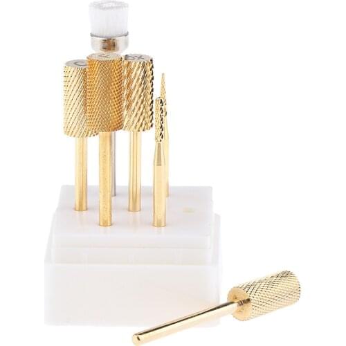 7pcs Nail Art Drill Bits Tungsten Steel Electric Manicure Cuticle Clean Tool