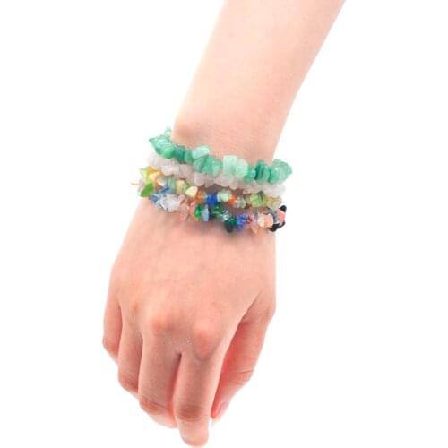 Natural Healing Crysta Stone Bracelets Quartz Gravel Crystal Beads Jewelry Bracelet Chips Single Strand Reiki 2018 Popular