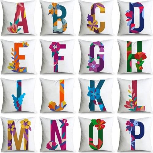 English Letter Pillow Case 45 * 45cm Polyester Bohemian Household Soft Decorative Cushion Cover For Sofa Chair Pillow Cover
