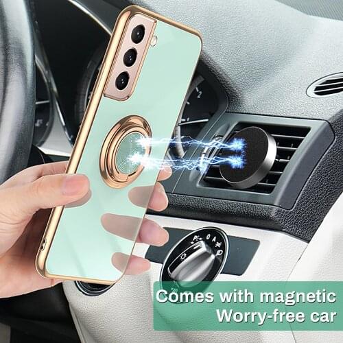 Electroplated Soft Silicone Car magnetic Ring phone case for Samsung Galaxy S20 FE S30 Plus Ultra S21 5G support Holder Cover
