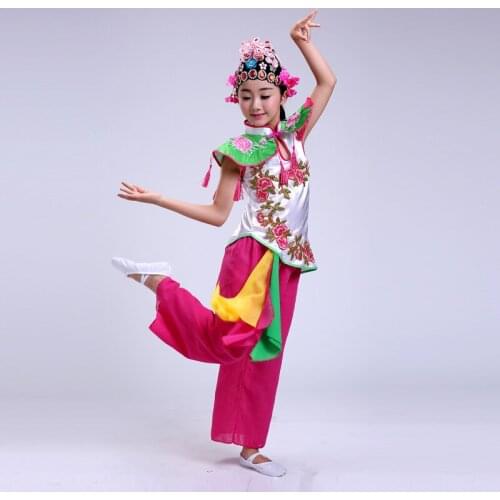 Chinese opera costumes for girls china national dance clothes for kids performance clothing Hua Mulan cosplay drama dance