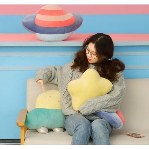 Space Series Rocket Spaceship Star Planet Plush Toys Kids Room Decoration Soft Pillow Back Cushion Boy Birthday Present Dolls