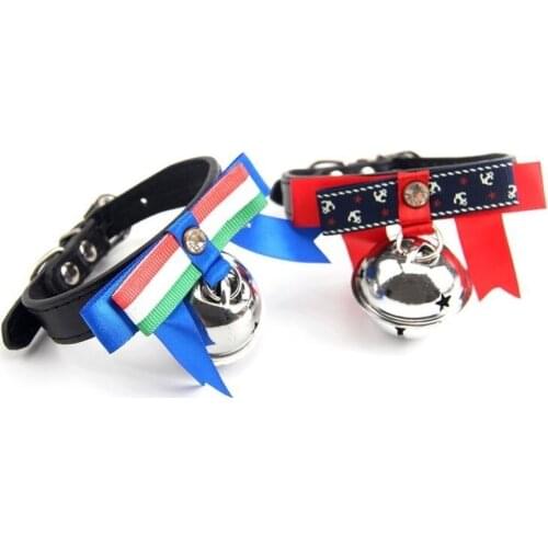 Big Bell Bow Leather Cheap Small Dog leash harness Collar Pitbull Adjustable Puppy Collar Beagle Pet Accessories Cats Products