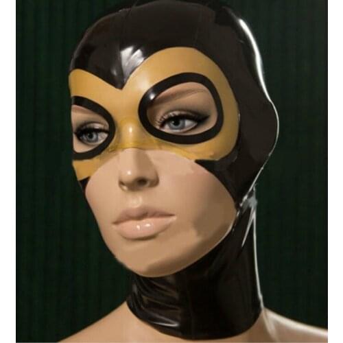 Latex Hood Sexy Rubber Unisex Mask Catsuit Wear bdsm toys sex game sex game latex mask fetish bdsm toys