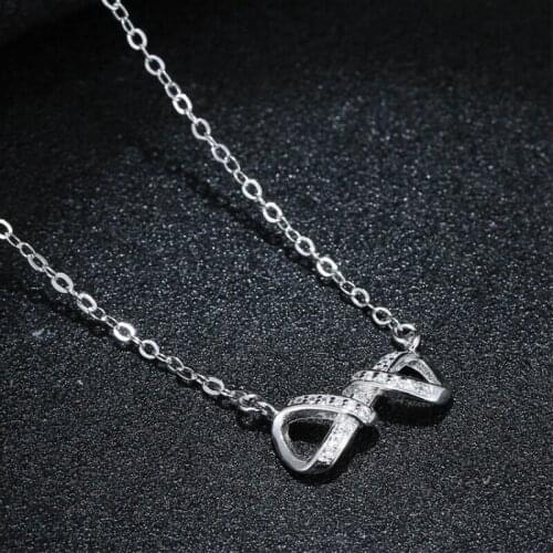 Literary Bow Sweet Elegant Fresh 925 Sterling Silver Clavicle Chain Temperament Personality Trendy Female Necklace SNE243