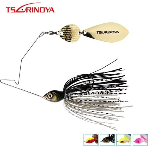 TSURINOYA Buzzbait Metal Spinner Fishing Lure Rubber Jig Spinner Bait Head Weight 11g Sequin Lure Jig Head Metal Spoons