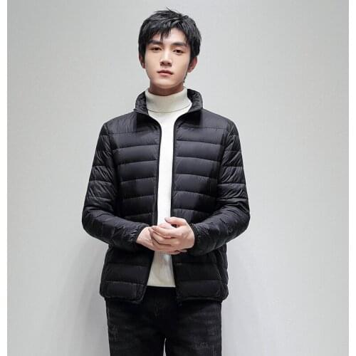 White Duck Down Mens Winter Jacket Ultralight Down Jacket Casual Outerwear Snow Warm Stand Collar Coat Parkas