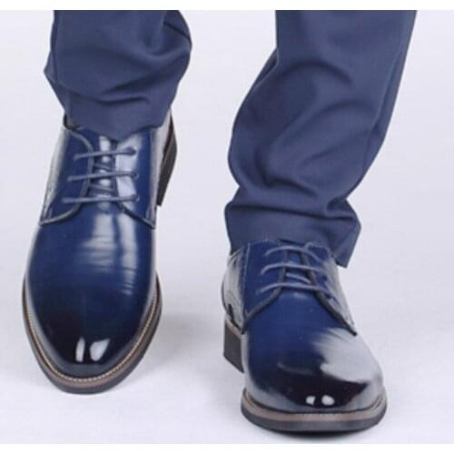 2019 Luxury Mens Dress Leather Shoes Plus Size 38-48 Lace-up Business Casual Leather Shoes Men Formal Wedding Flat Shoes S7-44