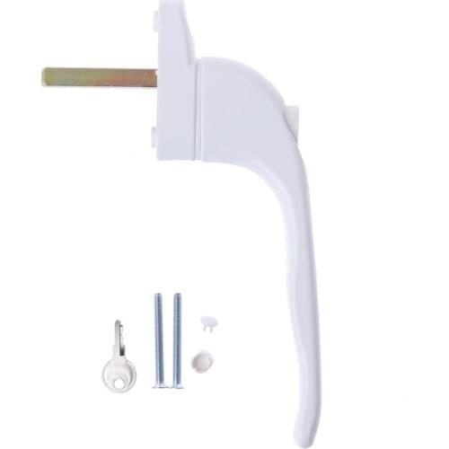 OOTDTY UPVC White Universal Espag Window Handle - Key Locking For Double Glazing