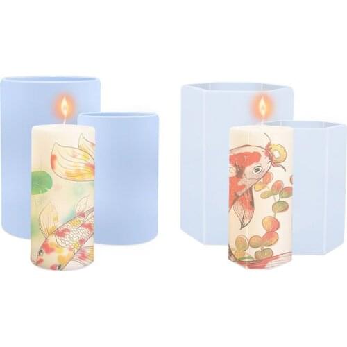 DIY Crystal Mirror Silicone Mold Round Cylindrical Aromatherapy Candle Decoration Mould For Resin Jewelry Art Craft Making