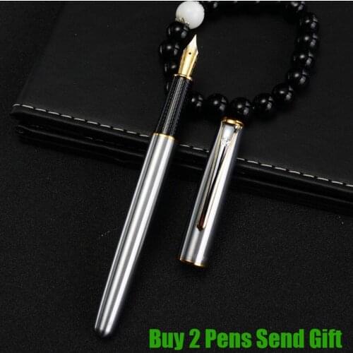 Fashion Design Hero 704 Metal Ink Fountain Pen Business Men Writing Signature Pen Buy 2 Pens Send Gift