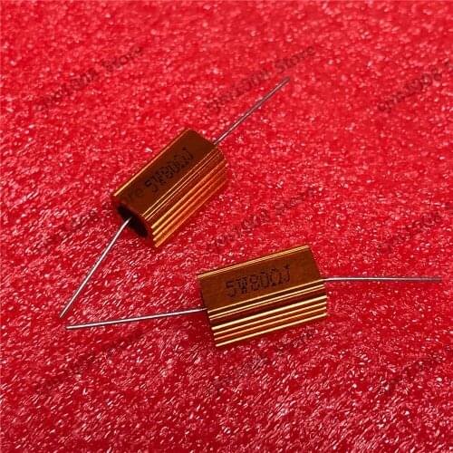 RX24-5W 80R 80RJ Power Metal Shell Case Gold Aluminium Case Wirewound Resistor 5W 80ohm 5% Automobile LED lamp resistors