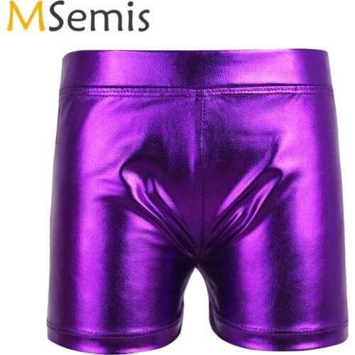 Girls Shorts Ballet Dance Shorts Patent Leather Shiny Bottoms Shorts for Sport Gymnastic Workout Swimming Sport Shorts Dancewear