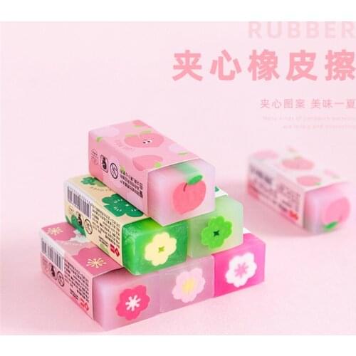 Cute Fruit Sandwich Eraser Students Portable Soft Without Leaving Marks Eraser For Drawing And Writing 2020 New