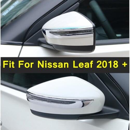 Lapetus ABS External Spare Parts Fit For Nissan Leaf 2018 - 2021 Chrome Outside Door Mirror Protector Kit Cover Trim 2 Pcs / Set