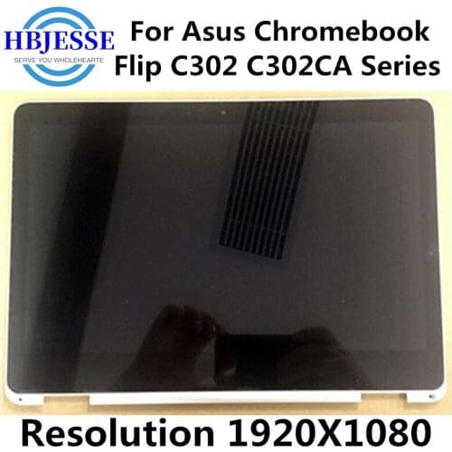 Replacement 12.5" FHD (1920x1080) LCD Screen LED Display + Touch Digitizer + Bezel Assembly for Asus Chromebook Flip c302 C302CA