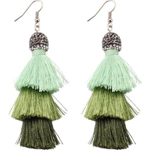 Beadsland long tassel tree shape earring bohemia style ethnic vintage women earring fashionable euramerica autumn new earring