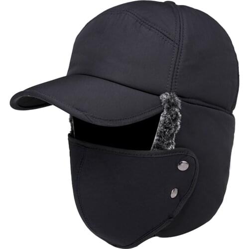 Winter Trekking Riding Hat Mens Biking Ski Hunting Fishing Windproof Mask Baseball Cap Casual Earmuffs Thick Warm Caps Outdoor