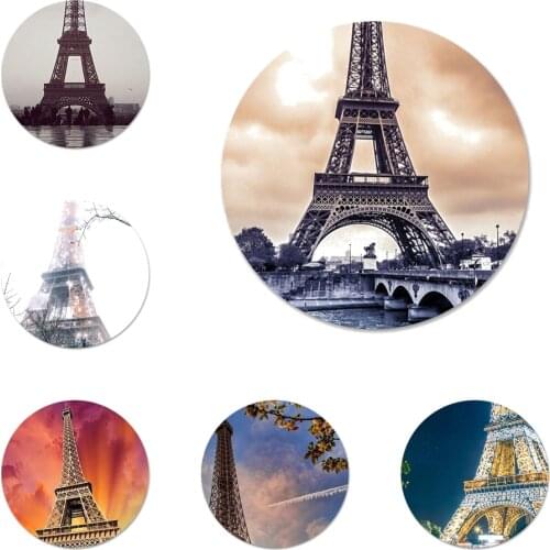 58mm Paris France Eiffel Tower Icons Pins Badge Decoration Brooches Metal Badges For Backpack Decoration