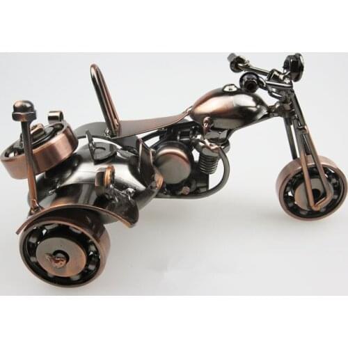 1PC New Living Room Decoration Wholesale Creative Desktop European Iron Sidecar Motorcycle Model Motorcycle MB 005