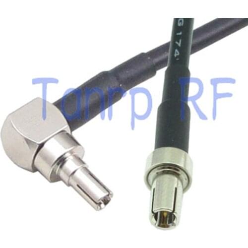 10pcs 6in TS9 male plug to CRC9 male plug right angle RF adapter 15CM Pigtail coaxial jumper cable RG174 extension cord