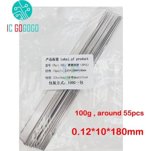 100g around 55pcs 10*180mm 0.12mm 18650 Lithium Li-ion Battery Connector Nickel-plated Steel Nickel Sheet Strip DIY BMS Welding