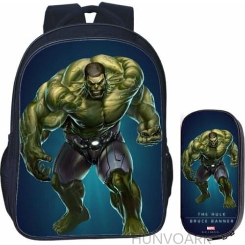 Disney Kids Backpacks 2pcs/ste Hulk Girls Boys Cartoon Children School Bag Primary Cute Zipper Mochila infantil Gift