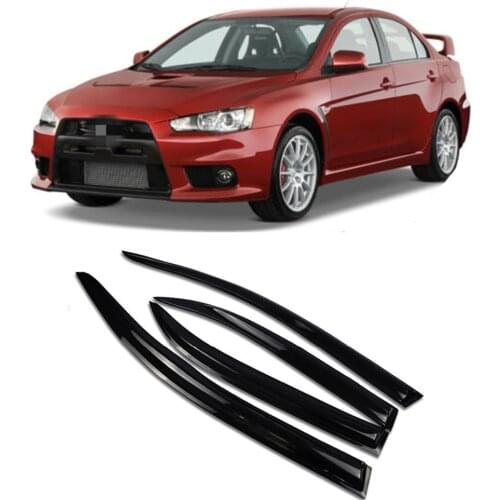 4 Pcs Auto Window Vent Visor Sun Rain Deflector Smoke Guard Rain Cap Cover Car Rain Eyebrow For Mitsubishi Lancer EX 2008-2017